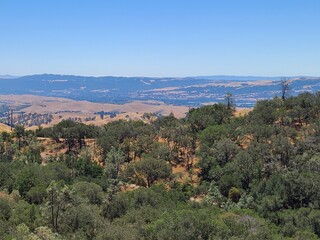 Fototapeta na wymiar View of Juniper Canyon and the San Ramon Valley, Mt Diablo State Park, California