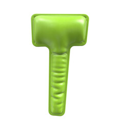 T Font Green Balloon 3D Render