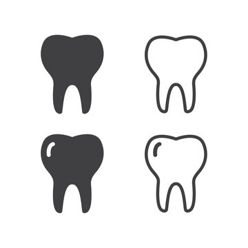 Set of tooth icon isolated vector illustration.