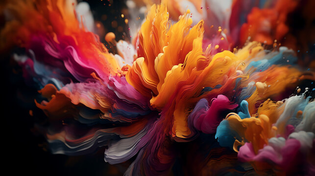 Abstract background colorful delicate mist clouds - Generative AI