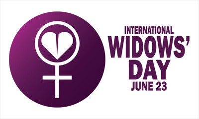 International Widows Day. July 23. Holiday concept. Template for background, banner, card, poster with text inscription. Vector illustration.