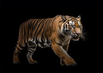 Obraz na płótnie Canvas sumatran tiger isolated using Generative AI