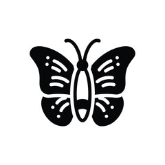 Black solid icon for butterfly 