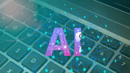 AI research artificial intelligence development robots and cyborgs for the future of living people. Digital data mining and machine learning technology design for computer brain communication