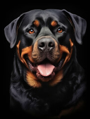 Fototapeta na wymiar Beautiful rottweiler dog portrait close up, Generative AI