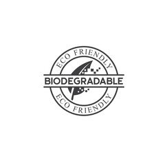 symbol of biodegradable, biodegradable product sign, vector art.