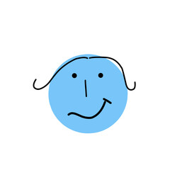 Abstract round cartoon faces character expression 