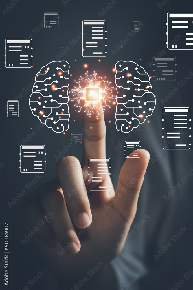 Wall mural ai technology, artificial intelligence. let artificial intelligence help create what you want, futur