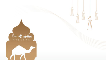 Minimalist and cool template design for banners and wallpapers for Eid al-Adha celebrations for Muslims around the world