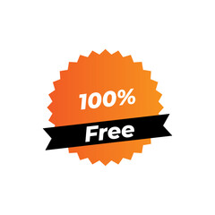 100% free tag sticker vector icon. for business, advertising, marketing, buy and sell. vector illustration 