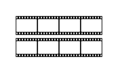 Film strip. Flat, black, photo strip. Vector illustration.