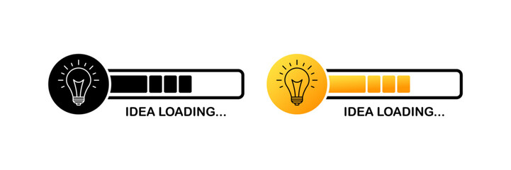 Idea loading. Flat, color, banner idea loading. Vector illustration.