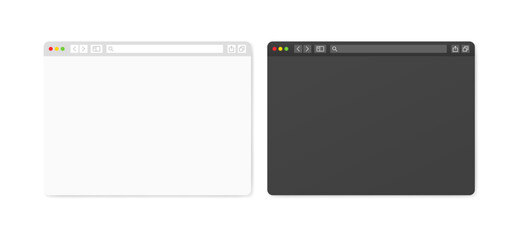 Browser window. Flat, color, browser layout. Vector illustration.