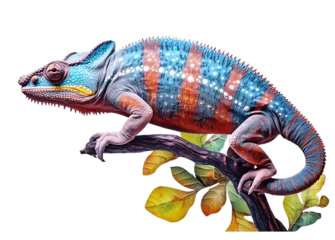 Zelfklevend Fotobehang chameleon on a branch © kabir