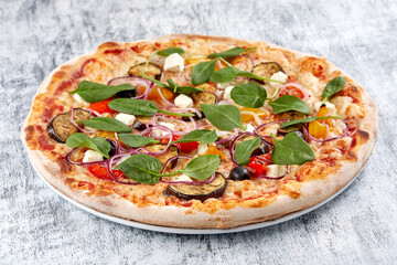 italian pizza on the plate