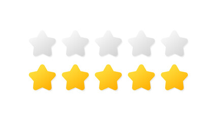 Rating stars. Flat, yellow, rating icons. Vector icons.