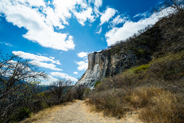Petrified waterfall at Hierve el Agua, in Oaxaca state, Mexico.