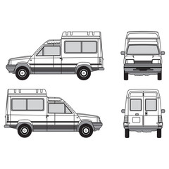 outline of van, minibus part 240