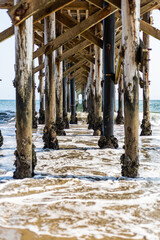 Fototapeta na wymiar Under the Gaviota Beach Pier, California, United States