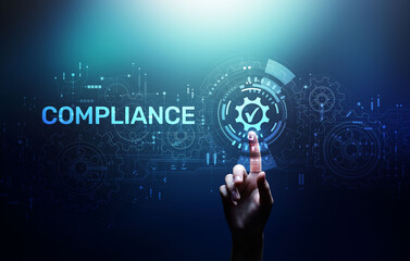 Compliance rules regulation business policy law concept.
