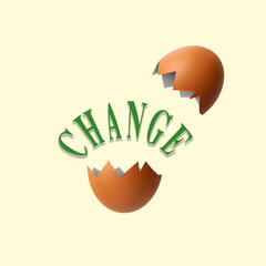 change inside the broken egg. The concept of business. - 610192700
