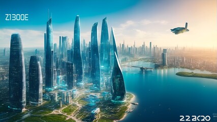landscape in the city Futuristic City View