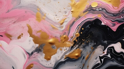 Abstract black pink and golden marble texture for wall background or tiles floor decorative design. Generative AI.