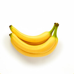 Two Bananas on White Background Created with Generative AI