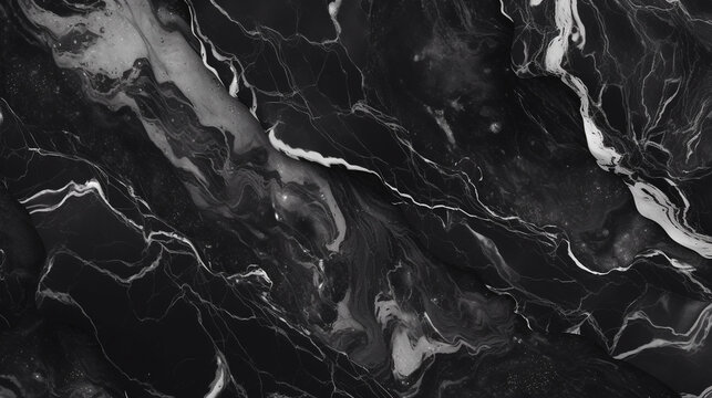 Abstract black marble texture for wall background or tiles floor decorative design. Generative AI.