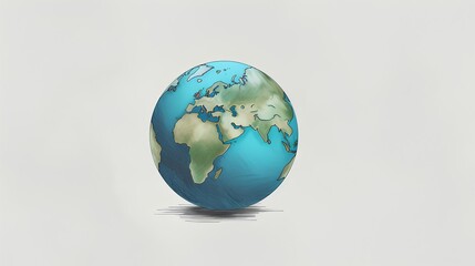 Fototapeta premium Illustration of a globe in an eco-design style, fostering a sense of environmental awareness. The collective responsibility we have in preserving our shared planet. Generative AI