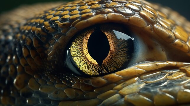 Makro eines Reptilienauges, Generative AI