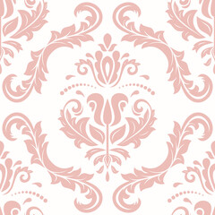 Orient classic pink pattern. Seamless abstract background with vintage elements. Orient background. Ornament for wallpaper and packaging