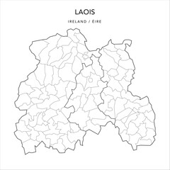 Vector Map of County Laois (Countae Laoise) with the Administrative Borders of County, Districts, Local Electoral Areas and Electoral Divisions from 2018 to 2023 - Republic of Ireland