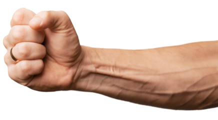 Strong male hands helping another