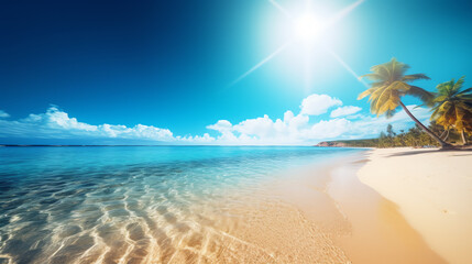photo beautiful beach background with transparent blue water ai generative