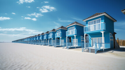 photo panorama with a lot of beach resort ai generative