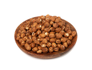 Nut Kernels, Hazelnuts Pile Isolated, Healthy Organic Nuts Group, Nut Kernels on White Background