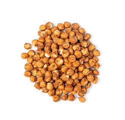 Nut Kernels, Hazelnuts Pile Isolated, Healthy Organic Nuts Group, Nut Kernels on White