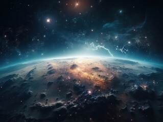 Night sky Universe filled with stars and nebula Galaxy abstract cosmos background. Created with...