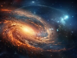 Obraz premium Night sky Universe filled with stars and nebula Galaxy abstract cosmos background. Created with Generative AI technology