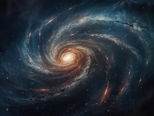 Night sky Universe filled with stars and nebula Galaxy abstract cosmos background. Created with Generative AI technology