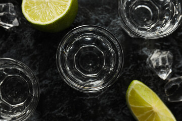 Concept of strong alcoholic drink - vodka drink