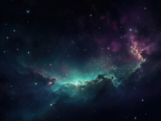 Obraz na płótnie Canvas Night sky Universe filled with stars and nebula Galaxy abstract cosmos background. Created with Generative AI technology