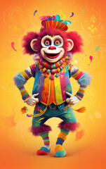 Fototapeta na wymiar monkey clown 