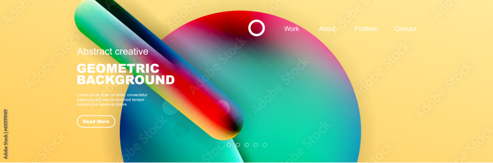 Sticker abstract background for your landing page design. web page for website or mobile app wallpaper