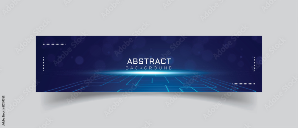 Poster linkedin banner with shiny technology background