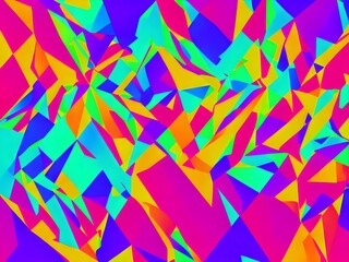 Rainbow Colored Triangle Background, Generative AI Illustration