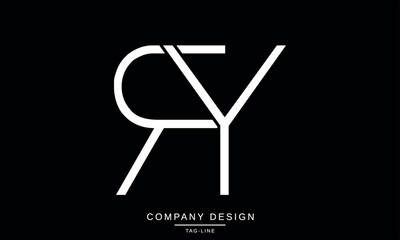 YR, RY, Abstract Letters Logo Monogram - obrazy, fototapety, plakaty