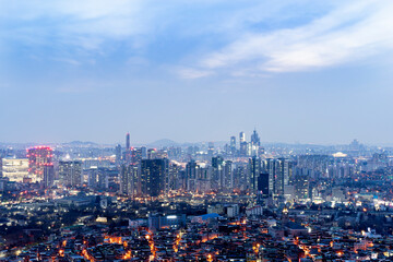 Naklejka premium Seoul city night view