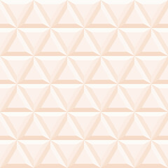 Seamless triangular ornament. Pink traditional oriental pattern with 3D elements, shadows and highlights